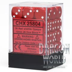 Opaque Red/White - 36 D6 Set - CHX25804